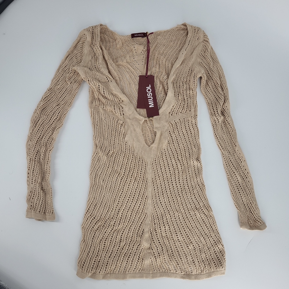 Miusol Crochet Long Sweater / Dress/ Cover-up